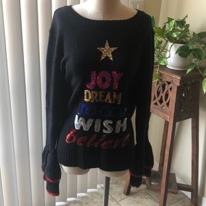 NWT Gorgeous Black Sequins Sweater